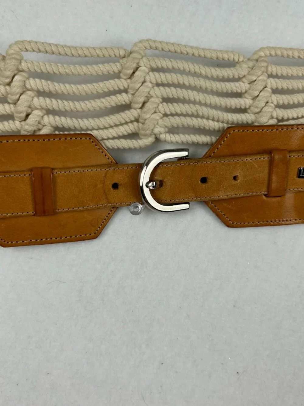 Guy LaRoche Paris | Designer Leather and Rope Belt, 35